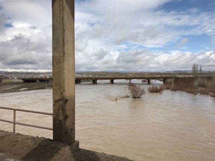 Aras Nehri Karların erimesi sonucu yükseldi