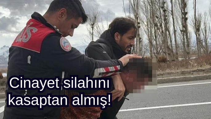 Cinayet silahını kasaptan almış!