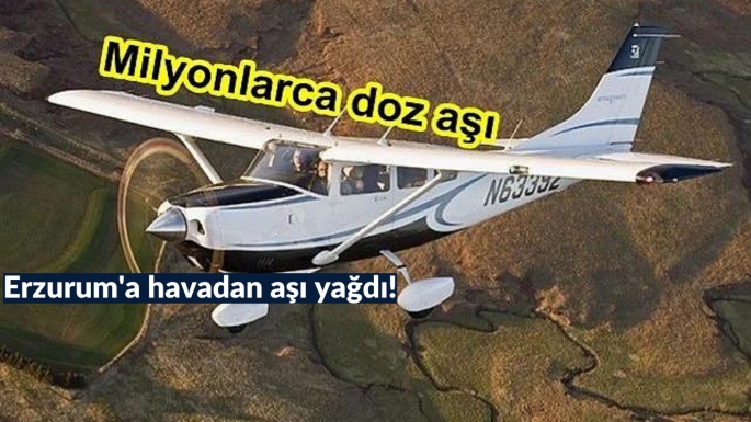 Erzurum'a havadan aşı yağdı!