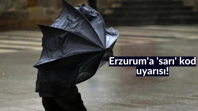 Erzurum'a 'sarı' kod uyarısı!