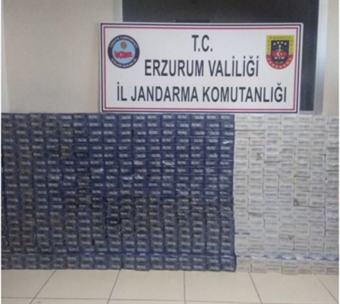 Erzurum'da 5 bin 300 paket kaçak sigara ele geçirildi 