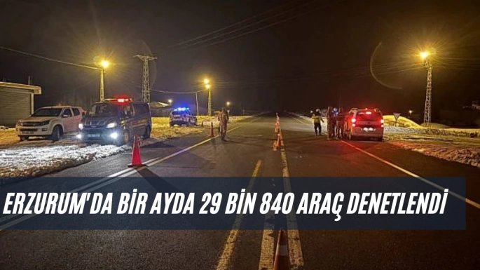 Erzurum'da bir ayda 29 bin 840 araç denetlendi