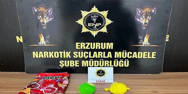 Erzurum'da Cips paketinin içine saklamış!