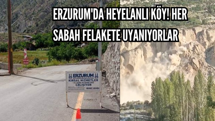 Erzurum'da heyelanlı köy! Her sabah felakete uyanıyorlar