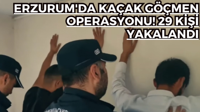 Erzurum'da kaçak göçmen operasyonu! 29 kişi yakalandı