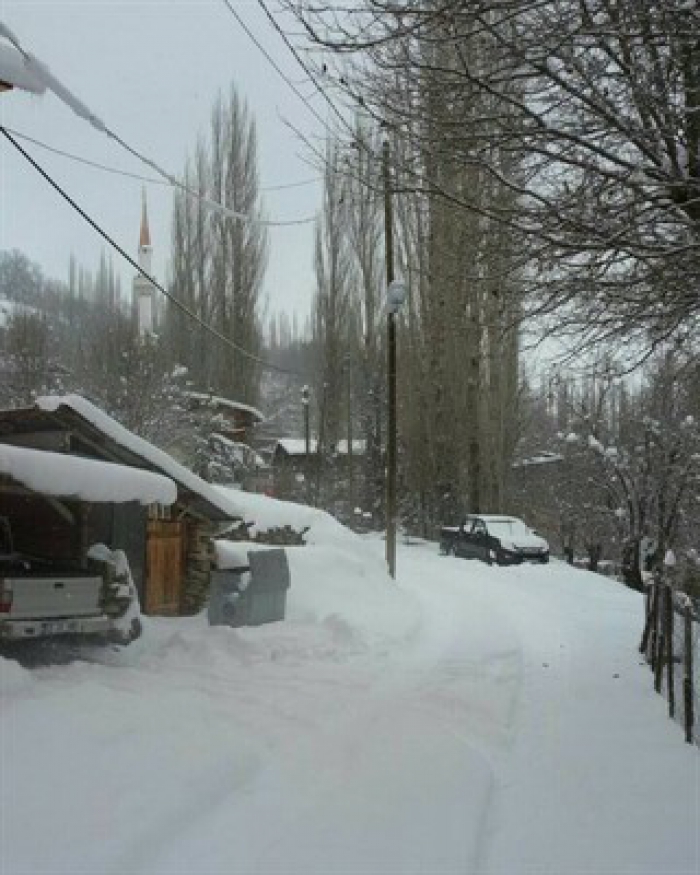 Erzurum'da kar nedeniyle köy ve mahalle yolları kapandı, elektrikler kesildi