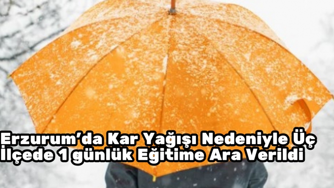 Erzurum'da Kar Yağışı Nedeniyle Üç İlçede Eğitime 1 gün Ara Verildi