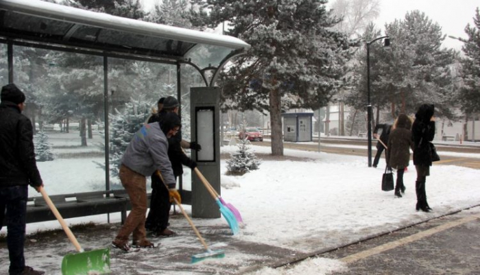 Erzurum’da kar yağışı ve soğuk hava