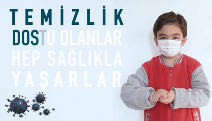 Erzurum’da minikler işaret diliyle korona virüse dikkat çekiyor