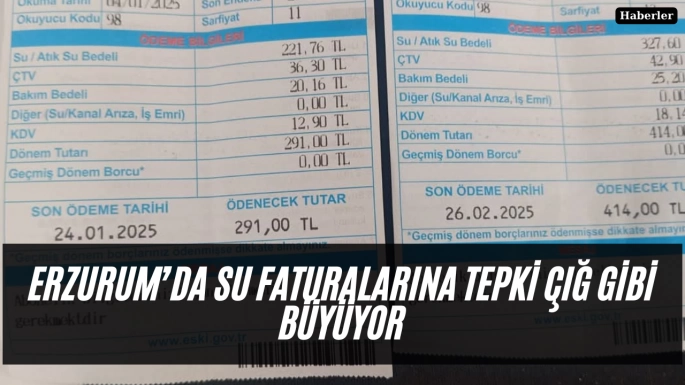 Erzurum’da Su Faturalarına Tepki Çığ Gibi Büyüyor