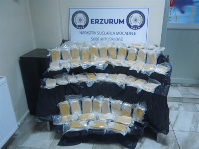 Erzurum’da uyuşturucu operasyonu, 32 kilogram eroin ele geçirildi