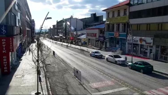 Erzurum’daki sessizlik, güvenlik kameralarına yansıdı