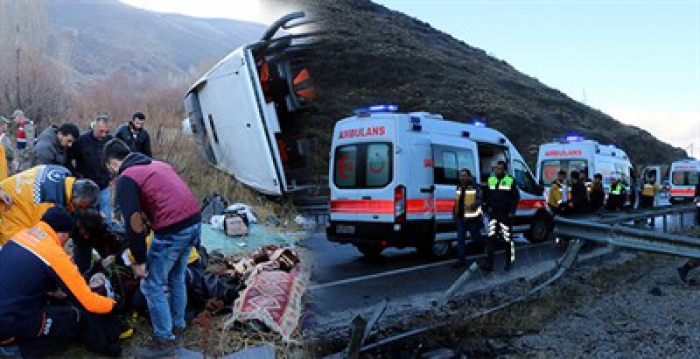 Erzurum Firmasına Ait Yolcu Otobüsü Şarampole Yuvarlandı 1 Ölü 25 Yaralı…