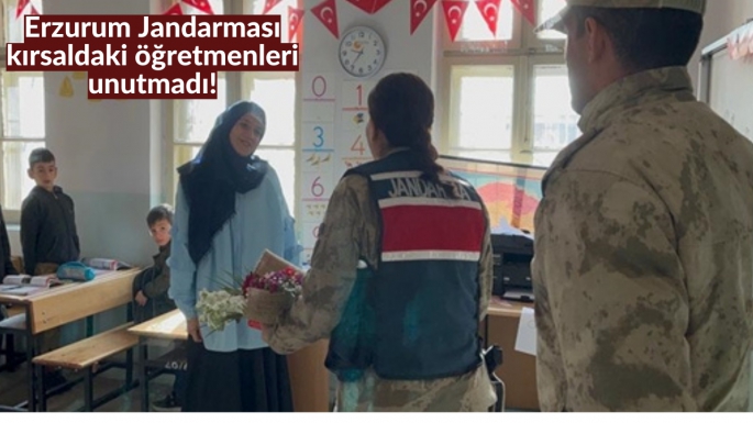 Erzurum Jandarması kırsaldaki öğretmenleri unutmadı!