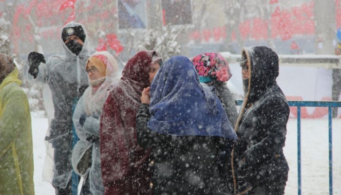 Erzurum kar altında Cumhurbaşkanı Erdoğan’ı bekliyor 