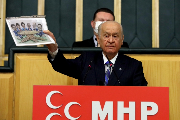 MHP lider Bahçeli:'“6 sandalyeli bir masanın çevresinde 6+1 formatında buluştular'