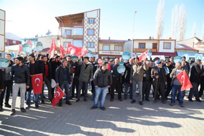 Narman’da ABD’nin Kudüs’ü İsrail’in başkenti olarak tanımasına tepki