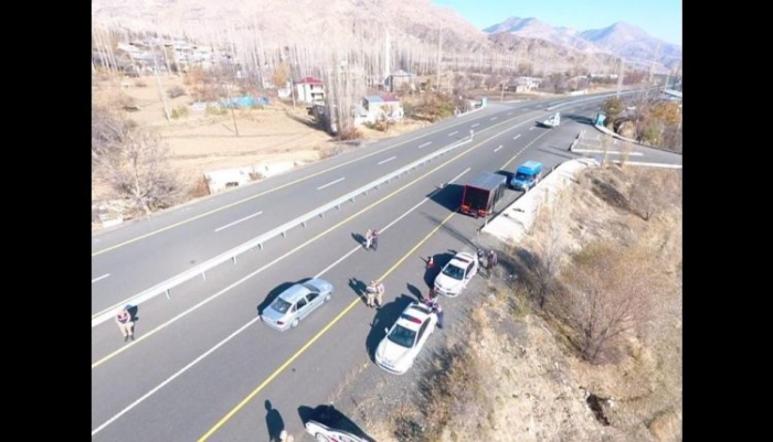 Oltu Jandarma Trafik Timleri drone ile uygulamaya geçti