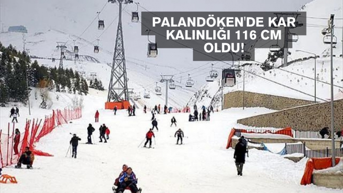 Palandöken'de kar kalınlığı 116 cm oldu!