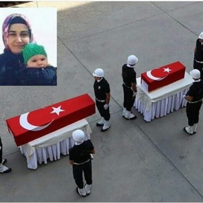 Şehit anne ve bebeği için tören düzenlendi 