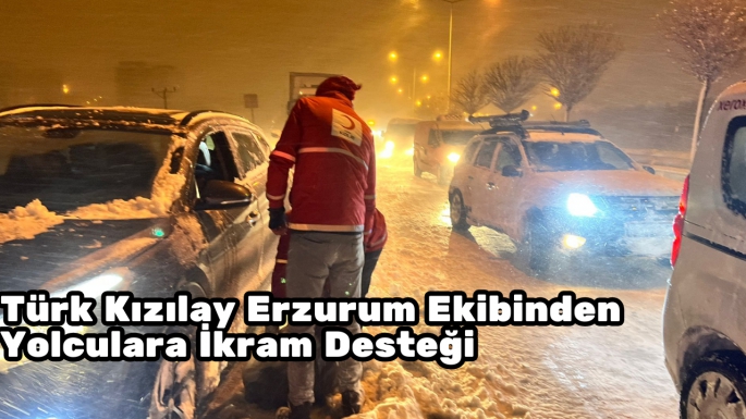 Türk Kızılay Erzurum Ekibinden Yolculara İkram Desteği